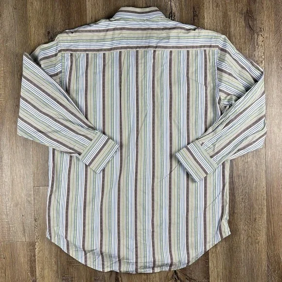 Robert Graham Button Down Shirt Mens Large Flip Cuffs Green Floral Long Sleeve - Picture 3 of 5